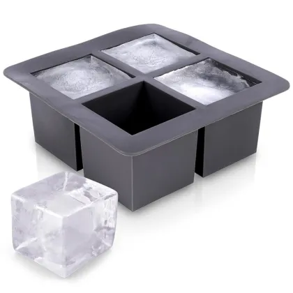 Silikoninė 4 ledo kubelių XXL gėrimams forma EXCELLENT HOUSWARE