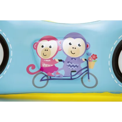 Bestway 93535 FISHER PRICE DMUCHANY SAMOCHÓD WYŚCIGOWY  Z PIŁKAMI 119cm x 79cm x 51cm