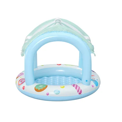 Bestway 52638 Basenik dmuchany z daszkiem i pompowanym dnem Cukierkowy Domek 1.04m x 84cm