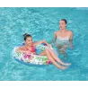 Bestway 36084 Koło do pływania z uchwytami Zawijasy Zielono-Niebieskie 91cm