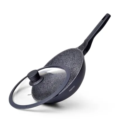 PRESTIGE 28x8cm wok keptuvė su stikliniu dangčiu (aliuminis)