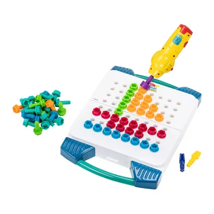 Žaislinis grąžtas ir atsuktuvas su konstruktoriumi "Learning Resources" dėkle EI-4117