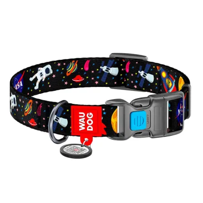 Waudog "NASA" nailoninė apykaklė šunims su QR kodu, XL dydis