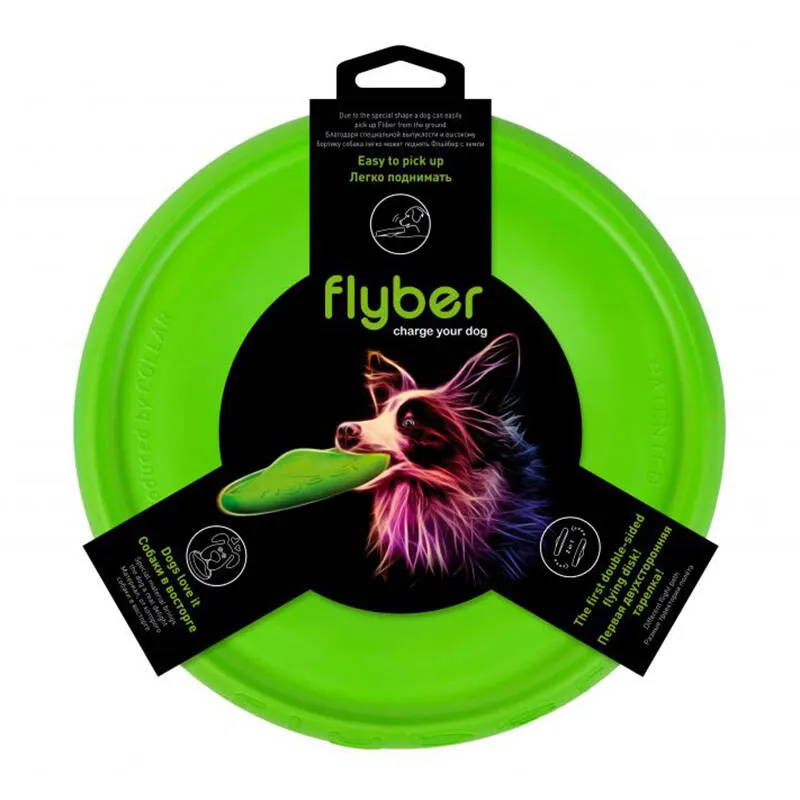 Dvipusis skraidantis diskas "Flyber Waudog", 22 cm skersmens, šviesiai žalias