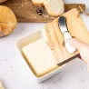 MASELNICZKA PORCELANOWA Z NOŻYKIEM KLAUSBERG KB-7785 BIAŁA