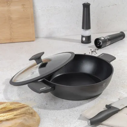 BERLINGER HAUS FLAT TITAN COOK WITH COVER 30cm BH-8129 ANTRACIT