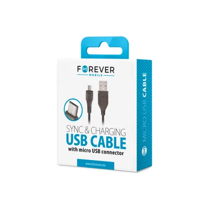 "Forever" kabelis USB - microUSB 1,0 m 1A juodas
