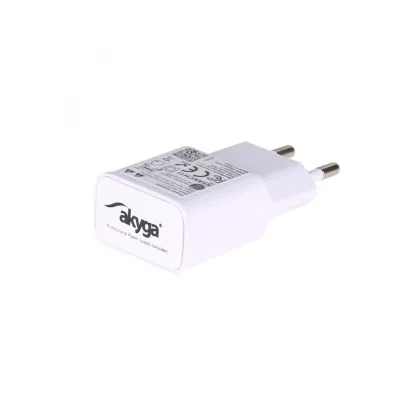 "Akyga" sieninis įkroviklis Quick Charge USB 3.0 K-CH-11 (240 V | 5V/9A | 9V/1,6A | 12V/1,25A), baltas