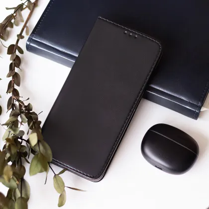 Išmanusis magnetinis dėklas, skirtas "Samsung Galaxy A6 2018", juodos spalvos