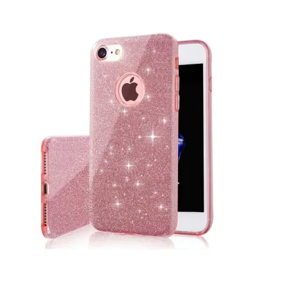 Blizgantis 3in1 dėklas iPhone XR rožinės spalvos