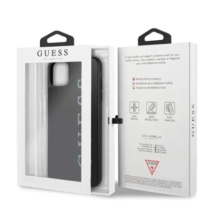 Guess case for iPhone 11 Pro Max GUHCN65LGMLBK black hard case Glitter Logo