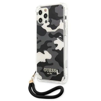 Guess case for iPhone 11 GUHCN61KSARBK black hard case Camo Collection