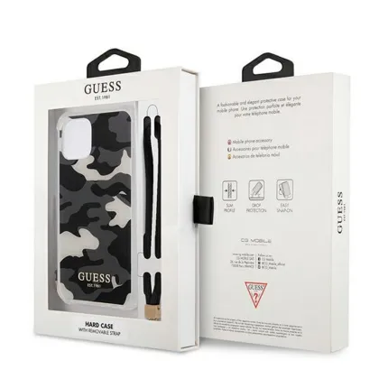 Guess case for iPhone 11 GUHCN61KSARBK black hard case Camo Collection