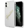 Guess case for iPhone 12 Pro Max 6,7&quot GUHCP12LKTRSVGO transparent hard case Vintage Script Gold