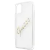 Guess case for iPhone 12 Pro Max 6,7&quot GUHCP12LKTRSVGO transparent hard case Vintage Script Gold