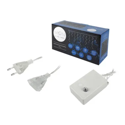 MOON Light curtain, ICICLES 250 LED, 5 m, 8 functions, 230 V, blue light