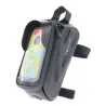 Waterproof bike frame bag with shell sides and phone holder Forever Outdoor black