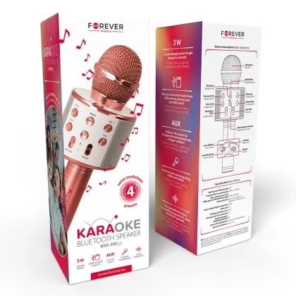 Forever Bluetooth microphone with speaker BMS-300 Lite rose gold