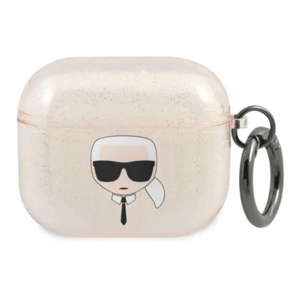 Karl Lagerfeld case for AirPods 3 KLA3UKHGD gold Glitter Karl's Head
