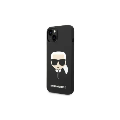 Karl Lagerfeld case for iPhone 14 Plus 6,7&quot KLHCP14MSLKHBK hardcase black Silicone Karl`s Head
