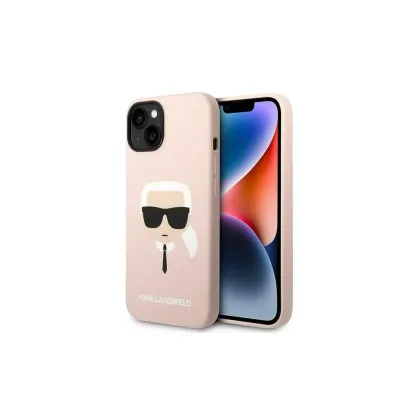 Karl Lagerfeld case for iPhone 14 Pro Max 6,7&quot KLHMP14XSLKHLP pink HC Silicone Karl Head