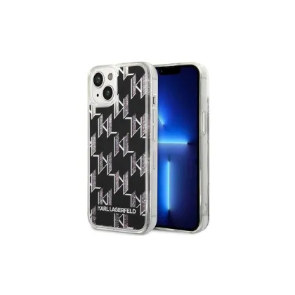 Karl Lagerfeld case for iPhone 14 Pro Max 6,7&quot KLHCP14XLMNMK black HC Liquid Glitter Monogram