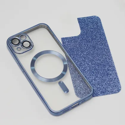 Glitter Chrome Mag case for iPhone 12 6,1&quot blue