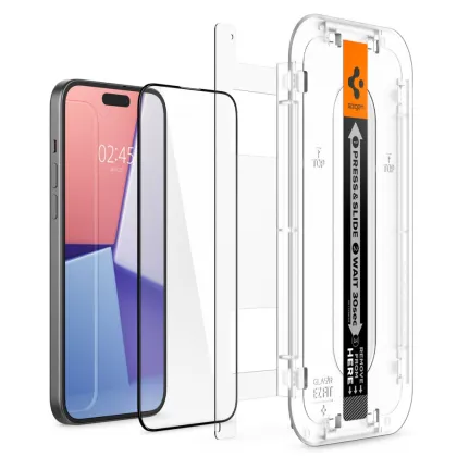 Spigen tempered glass GLAS.TR &quotEZ FIT&quot FC 2-PACK for iPhone 15 6,1&quot black