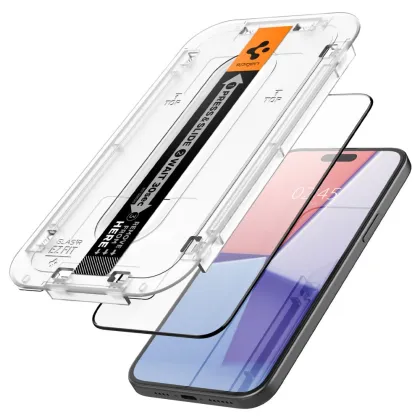 Spigen tempered glass GLAS.TR &quotEZ FIT&quot FC 2-PACK for iPhone 15 6,1&quot black