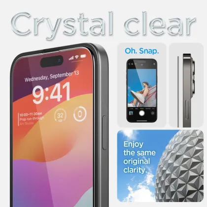 Spigen tempered glass GLAS.TR &quotEZ FIT&quot FC 2-PACK for iPhone 15 6,1&quot black