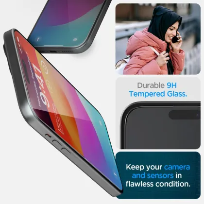 Spigen tempered glass GLAS.TR &quotEZ FIT&quot FC for iPhone 15 6,1&quot black