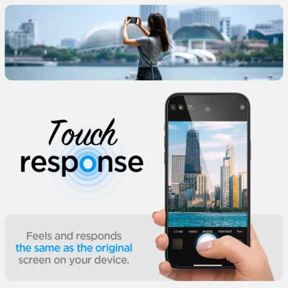 Spigen tempered glass GLAS.TR &quotEZ FIT&quot FC for iPhone 15 6,1&quot black