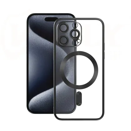 Vmax Electroplating Mag TPU case for iPhone 15 Plus 6,7&quot black