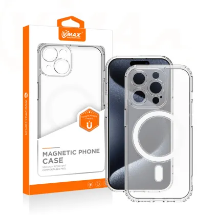 Vmax Acrylic Anti-drop Mag case for iPhone 15 Pro 6,1&quot transparent