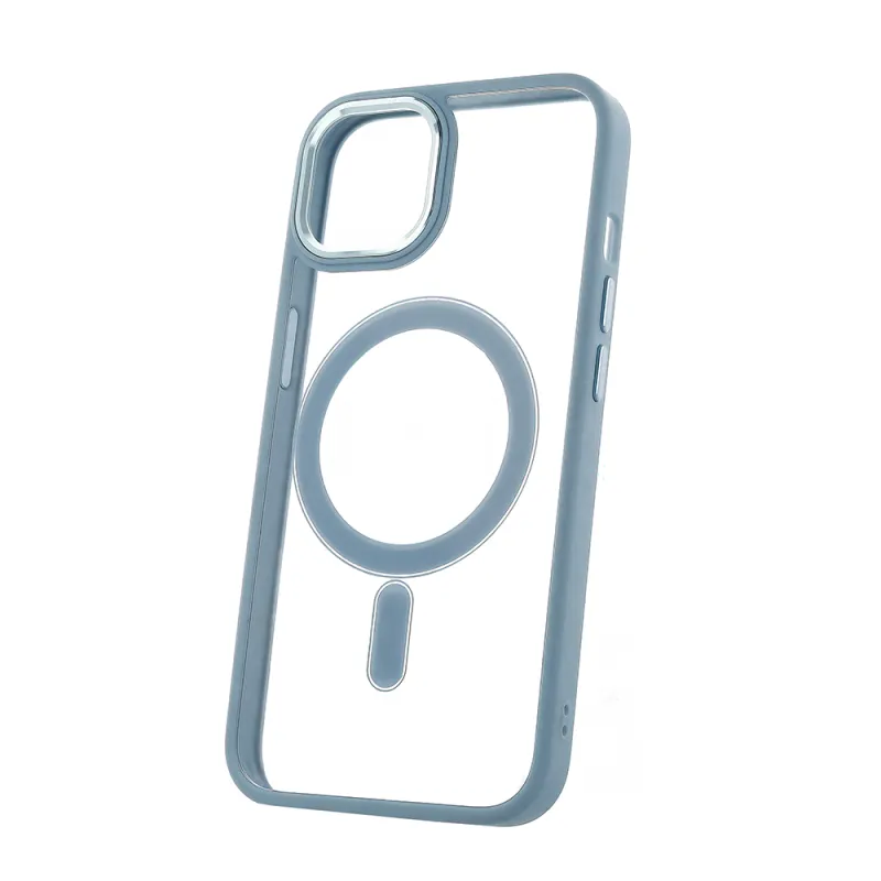 Satin Clear Mag case for iPhone 13 6,1&quot blue