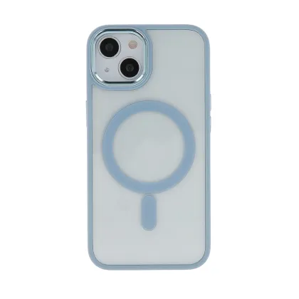 Satin Clear Mag case for iPhone 15 6,1&quot blue