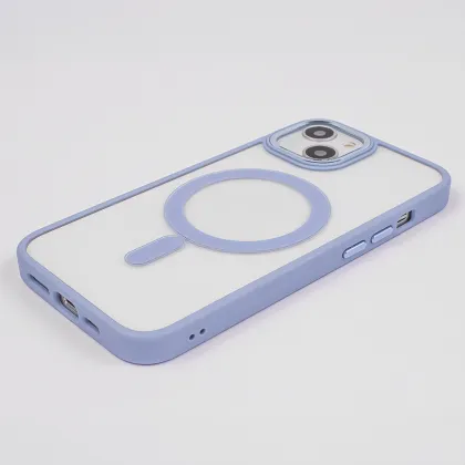 Satin Clear Mag case for iPhone 15 6,1&quot blue