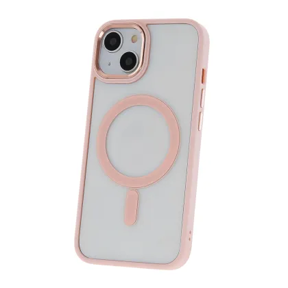 Satin Clear Mag case for iPhone 15 Pro Max 6,7&quot pink