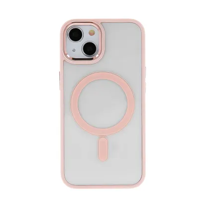 Satin Clear Mag case for iPhone 15 Pro Max 6,7&quot pink